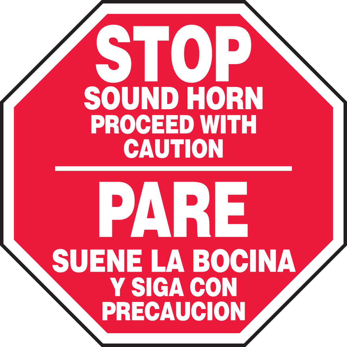 Sound Horn Proceed With Caution Bilingual Safety Sign Sbmvtr502 Sound Horn Proceed With Caution Bilingual Safety Sign Sbmvtr502